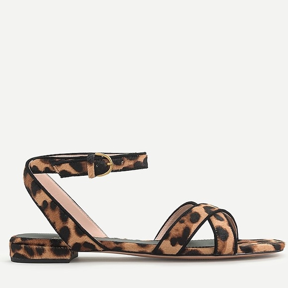 🆕{J. CREW}Abbie Leopard Calf - Hair Strap Sandals - Picture 2 of 8